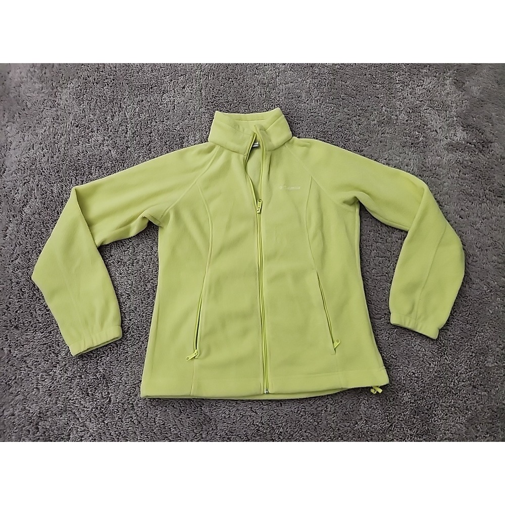 Columbia Sportswear Jacket Womens M Lime Green Full Zip Fleece Outdoor